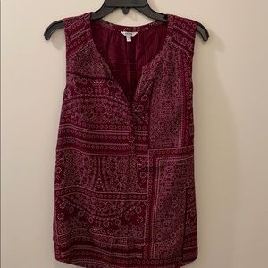Sonoma Burgundy & White tank top
